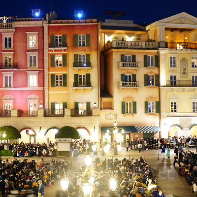 ディズニーシーのビリーヴ〜シー・オブ・ドリームス〜鑑賞場所：オチェーアノ・テラスからの景色