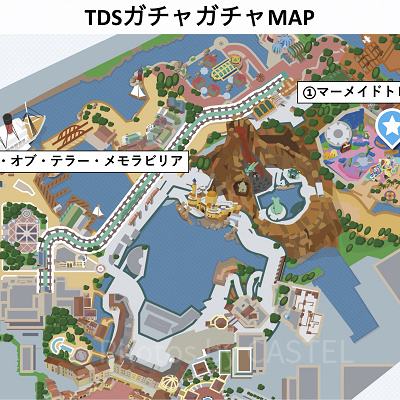 ディズニーシーガチャガチャ：カプセルトイの販売場所MAP