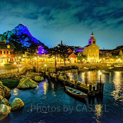 ディズニーシー夜景おすすめスポット：ケープコッドの街並み