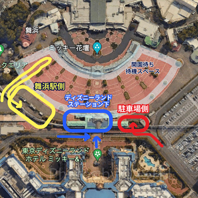 ディズニーランドの手荷物検査の場所