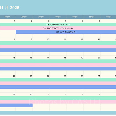 ディズニーランドの休止情報（2026年11月）