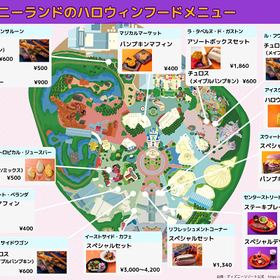 ディズニーランドのハロウィンフード販売場所マップ2026