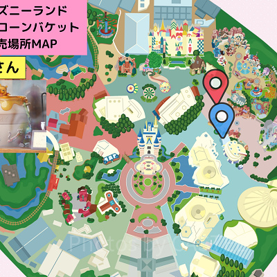 ディズニーランドのポップコーンバケット販売場所MAP：プーさん