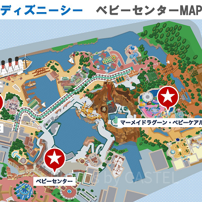 ディズニーシーの迷子センターは左下のベビーセンターに併設