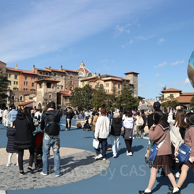 ディズニーシー3月混雑状況レポート:ディズニーシー・プラザ(9:45頃)