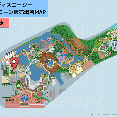 ディズニーシーのポップコーン:販売場所MAP(麻辣味)