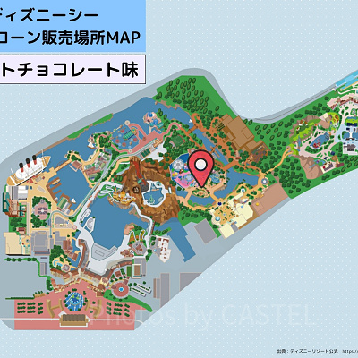 ディズニーシーのポップコーン：販売場所MAP（ホワイトチョコレート味）