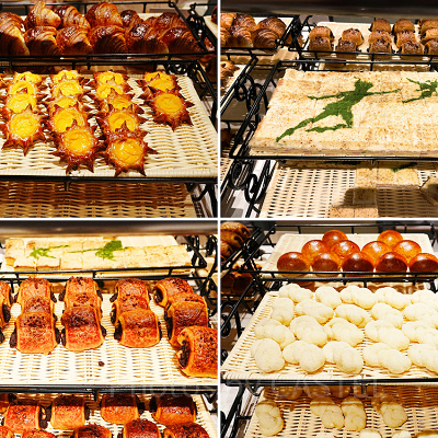 ファンタジースプリングスレストランの朝食ブッフェ：パンメニュー