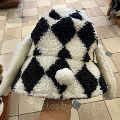 スヌーピーの耳付きもこもこバケットハット