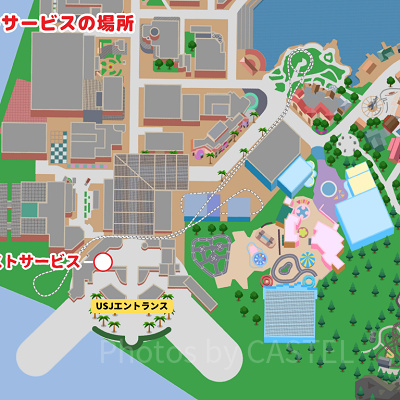 ゲストサービスの場所マップ