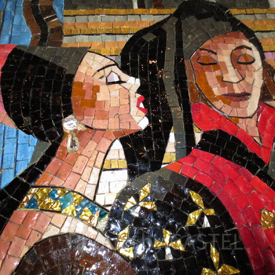 幸せのジンクスの女性の壁画