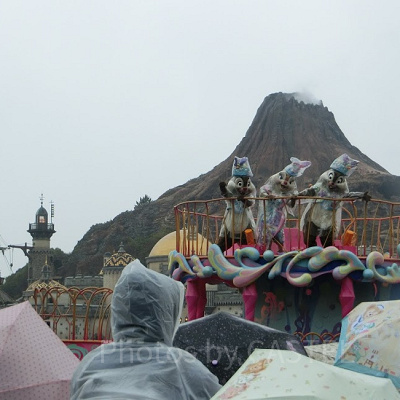 雨の日のハーバーグリーティングの様子