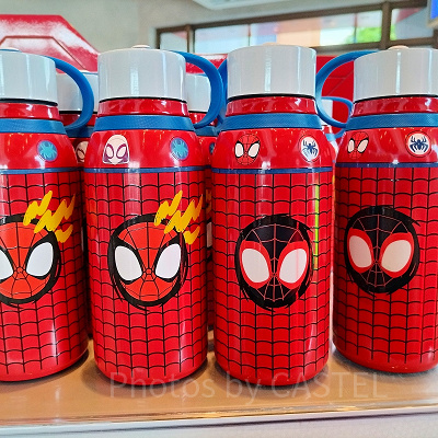 香港ディズニーマーベルグッズ:フェイスシルエットボトル(ピーター/マイルス)