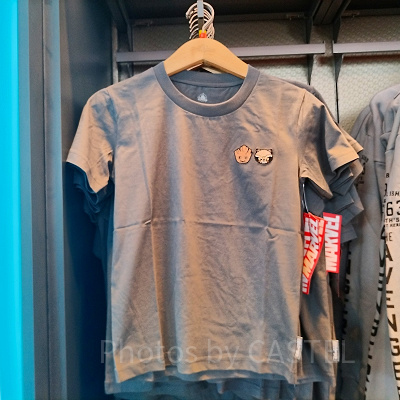 香港ディズニーマーベルグッズ：グルート＆ロケットのTシャツ（グレー）