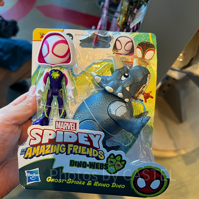 香港ディズニーマーベルグッズ：グウェン＆ライノ・ディノのおもちゃ