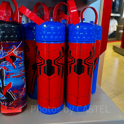 香港ディズニーマーベルグッズ：スパイダーのスーツデザインドリンクボトル