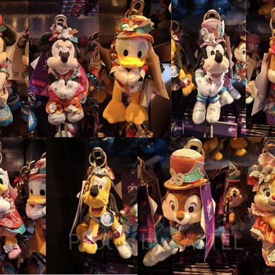 香港ディズニー20周年「ミッキー&フレンズ・グランドセレブレーショングッズ」:ぬいぐるみキーチェーン