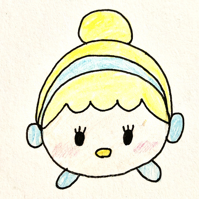 シンデレラ書き方⑨色を塗って出来上がり