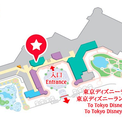 カンナの場所:ディズニーランドホテル内1Fの地図