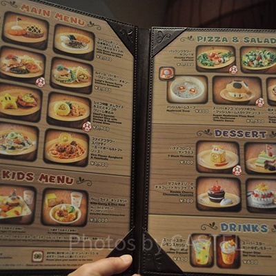 キノピオカフェのメニュー表