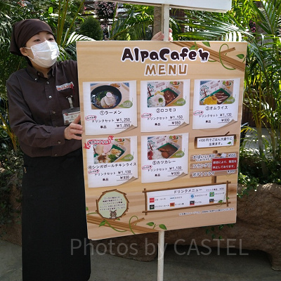 神戸どうぶつ王国の「アルパカカフェ」メニュー