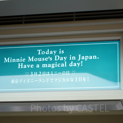 3月ディズニーランド混雑レポ：ミニーの日限定の案内ボード