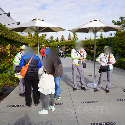 マリオエリアの入場整理券 QRコードチェックポイント