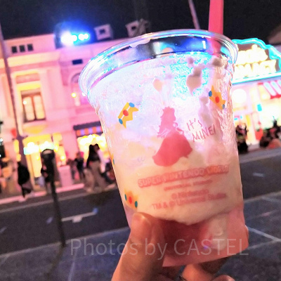 マリオカフェのピーチ姫のクリームソーダ