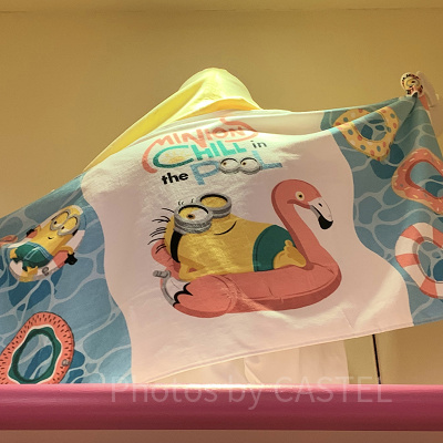 USJのミニオンのフード付きタオル