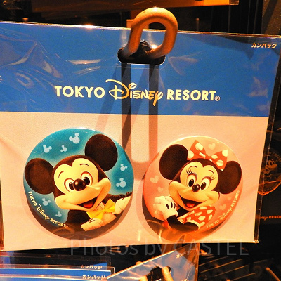 ミッキー＆ミニーの缶バッジ