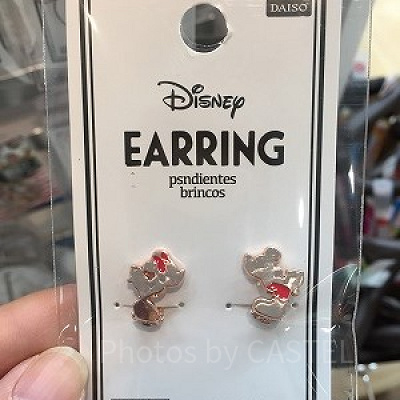 ミッキーミニー仲良しイヤリング（ピンク）
