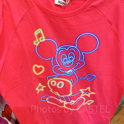 ミッキーネオンTシャツ（ピンク）