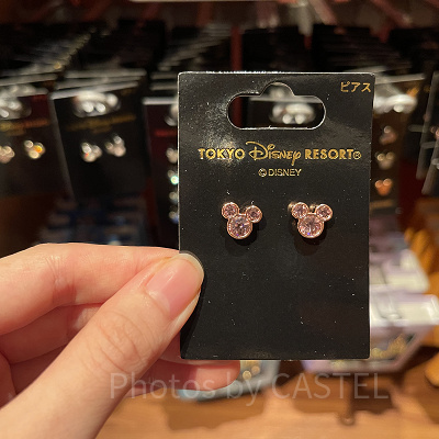 ミッキーシェイプ　ピンクゴールドピアス
