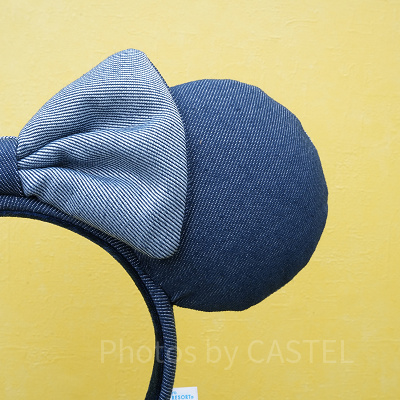 ミニーデニムカチューシャ：耳の部分