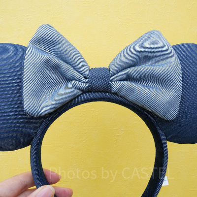 ミニーデニムカチューシャ：リボン