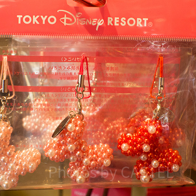 ミニーリボン型ビーズストラップ