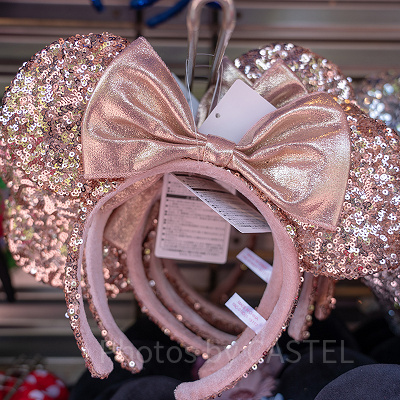 ミニーリボンスパンコールカチューシャ（ローズゴールド）