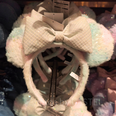 ミニーリボン星型ラメふわふわカチューシャ（グリーン）