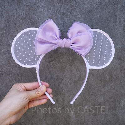 ミニーリボンチュールカチューシャ（パープル）