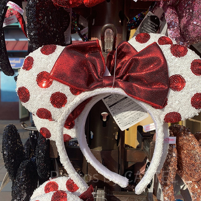 ミニースパンコールカチューシャ（水玉／ホワイト）