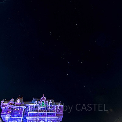 アメリカンウォーターフロント噴水付近<br />（TDS・夜） 設定：16㎜ SS25.0 F6.3 ISO100