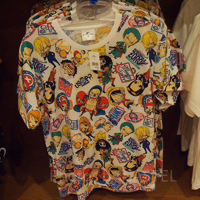 ワンピースキャラ総柄Tシャツ（白）