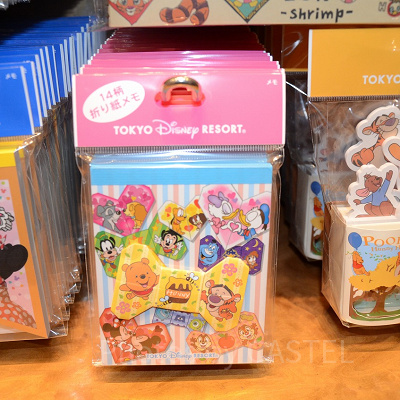 リボンとハートの折り紙メモ