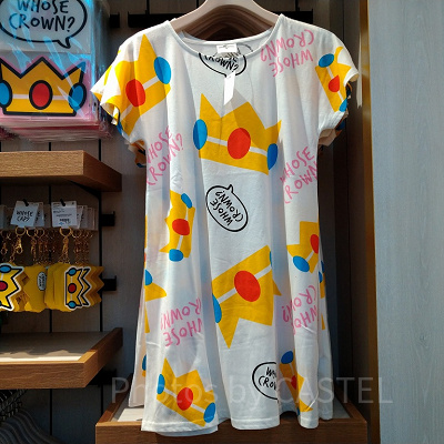 ピーチ姫の総柄ロングTシャツ