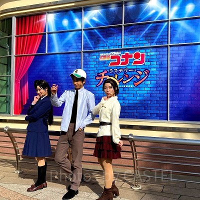 毛利蘭・服部平次・遠山和葉（2020年ミステリーチャレンジの様子）