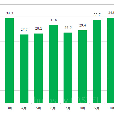 “サルードス・アミーゴス！” グリーティングドックの月別平均待ち時間