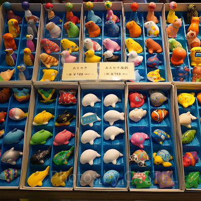 鳥羽水族館のお土産：おえかき／お絵かき風鈴