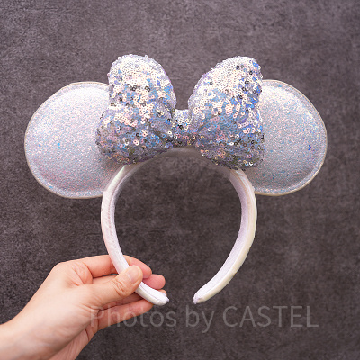 スパンコールカチューシャ(ブルーホワイト)