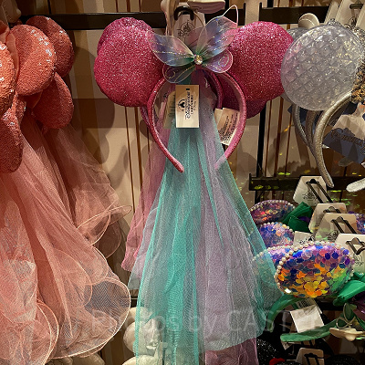 上海ディズニーカチューシャ：ベール付アリエル風カチューシャ