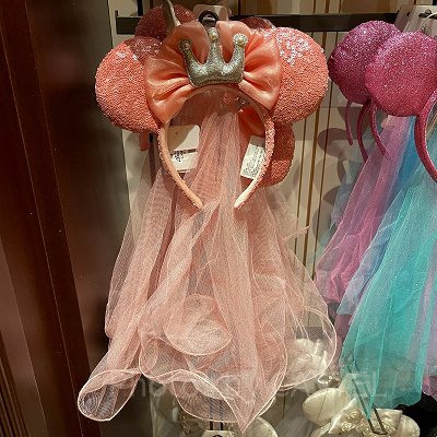 上海ディズニーカチューシャ:ベール付オーロラ姫風カチューシャ